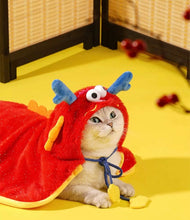 Load image into Gallery viewer, Funny dragon style winter warm cape for cat small dog and pets, cute fun Christmas Halloween costumes appearance clothes supplies