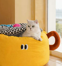 Load image into Gallery viewer, Teapot style sleeping resting bed for cats and small dogs, cute unique fun four season winter warm soft comfy bedding supplies