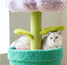 Load image into Gallery viewer, Cute flower cat tree, cat scratcher, tower cute and unique cat scratching post toys supplies