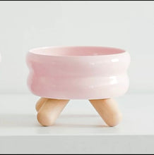 Load image into Gallery viewer, Raised ceramic cute fun unique cat dog pet feeding bowls supplies