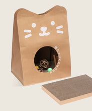 Load image into Gallery viewer, Kraft Paper Cat Bed, with Scratching cardboard, Cute Fun Unique Cat Accessories Supplies Toys