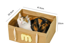 Load image into Gallery viewer, Kraft Paper Cat Bed/Box with Scratching Cardboard