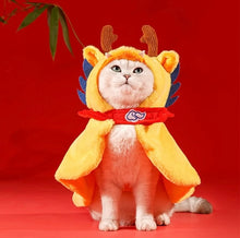 Load image into Gallery viewer, Funny dragon style winter warm cape for cat small dog and pets, cute fun Christmas Halloween costumes appearance clothes supplies
