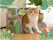 Load image into Gallery viewer, Cute Double-Layer Cardboard Cat Bed with Scratcher, fun cat scratching toys multi cats toys playroom