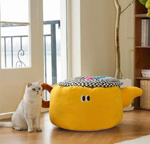 Load image into Gallery viewer, Teapot style sleeping resting bed for cats and small dogs, cute unique fun four season winter warm soft comfy bedding supplies