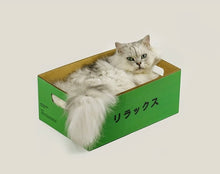 Load image into Gallery viewer, Corrugated Cardboard Cat Bed, cat scratcher, scratching box, cute unique fun four season bedding supplies toys