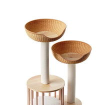 Load image into Gallery viewer, Cute Cat Tree, wooden cat tower, cat climbing tree cute cat furniture supplies accessories