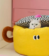 Load image into Gallery viewer, Teapot style sleeping resting bed for cats and small dogs, cute unique fun four season winter warm soft comfy bedding supplies