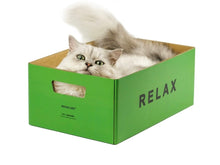 Load image into Gallery viewer, Corrugated Cardboard Cat Bed, cat scratcher, scratching box, cute unique fun four season bedding supplies toys