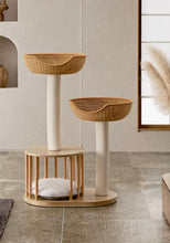 Load image into Gallery viewer, Cute Cat Tree, wooden cat tower, cat climbing tree cute cat furniture supplies accessories