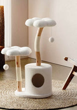 Load image into Gallery viewer, Cute Cat Tree, wooden cat tower, cat climbing tree cute cat furniture supplies accessories