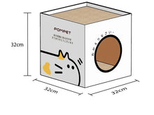 Load image into Gallery viewer, Cute Double-Layer Cardboard Cat Bed with Scratcher, fun cat scratching toys multi cats toys playroom
