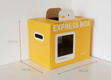 Load image into Gallery viewer, Fun Corrugated Cardboard Cat Bed, mail box style cat scratcher, scratching box, cute unique fun four season bedding supplies toys