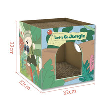 Load image into Gallery viewer, Cute Double-Layer Cardboard Cat Bed with Scratcher, fun cat scratching toys multi cats toys playroom