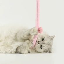 Load image into Gallery viewer, Pink bow tie cat teaser toy
