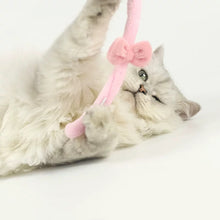 Load image into Gallery viewer, Pink bow tie cat teaser toy