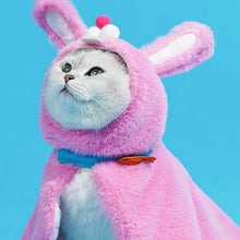 Load image into Gallery viewer, Cute Bunny Animal Stlye Cat Cape, fun unique winter warm supplies appearance clothes cosplay