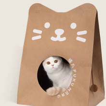 Load image into Gallery viewer, Kraft Paper Cat Bed, with Scratching cardboard, Cute Fun Unique Cat Accessories Supplies Toys