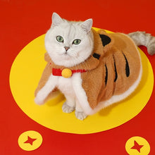 Load image into Gallery viewer, Cute tiger style winter warm cape for cats, fun unique winter warm supplies appearance clothes cosplay
