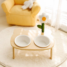 Load image into Gallery viewer, Raised flower cat dog pet feeding double bowls supplies cute fun unique