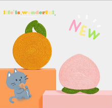Load image into Gallery viewer, Cute Fruit Style Cat scratcher, cat toys, peach and citrus scratching post with suction cup