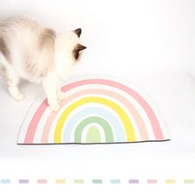 Load image into Gallery viewer, Rainbow Cat Feeding Station Mat cute cat placemat door mat