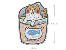 Load image into Gallery viewer, Cute cat litter box mat, unique door mat, unique fun cat waste box mat supplies