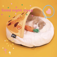 Load image into Gallery viewer, Cute curry style cat, small dog and pets bed, resting pad winter four seasons cat dog supplies bedding