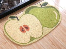 Load image into Gallery viewer, Banana style cat litter mat, fruit peach lemon strawberry and banana, cute fun unique cat waste box mat supplies fun doormat