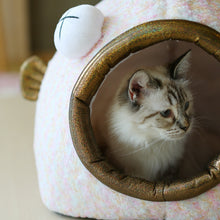 Load image into Gallery viewer, Fish style bed for pets cats and small dogs, cute fun unique cat dog pet winter warm four season bed supplies