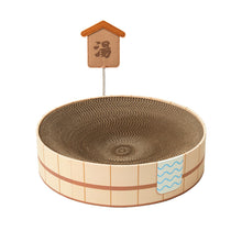 Load image into Gallery viewer, Cute cat scratcher cardboard box Japanese hot spring style