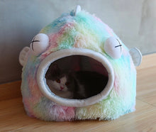 Load image into Gallery viewer, Fish style bed for pets cats and small dogs, cute fun unique cat dog pet winter warm four season bed supplies