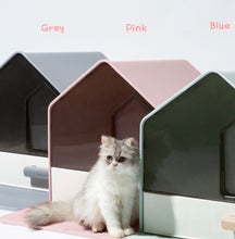 Load image into Gallery viewer, Enclosed cat litter box, cute fun unique cat waste box supplies