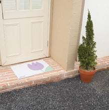 Load image into Gallery viewer, Flower cat litter mat, cute door mat fun unique cat waste box mat