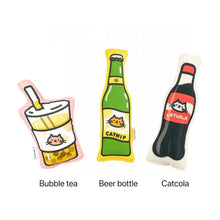 Load image into Gallery viewer, Beer bottle catnip toy for cat, cute fun unique cat toy, beer bottle, catcola style