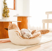 Load image into Gallery viewer, Sparrow style winter warm bed for cats and small dogs, cute fun unique four season soft comfy bedding supplies