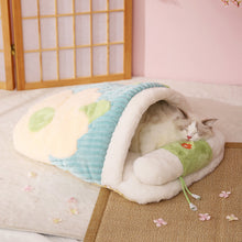 Load image into Gallery viewer, Warm winter bed for cat and small pet, cute fun unique winter warm comfy soft bedding supplies