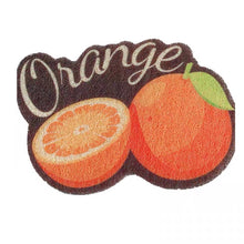 Load image into Gallery viewer, Banana style cat litter mat, fruit peach lemon strawberry and banana, cute fun unique cat waste box mat supplies fun doormat