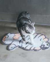 Load image into Gallery viewer, Tiger style cat litter mat, cute door mat, fun unique cat waste box mat supplies