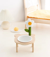 Load image into Gallery viewer, Raised flower cat dog pet feeding double bowls supplies cute fun unique