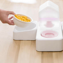 Load image into Gallery viewer, Cute cat feeding bowl, auto feeding station, automatic water dispenser and cat bowl set