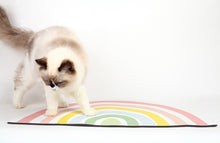Load image into Gallery viewer, Rainbow Cat Feeding Station Mat cute cat placemat door mat