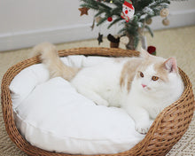 Load image into Gallery viewer, Handmade rattan cat bed, cute unique cat winter warm four season bedding supplies