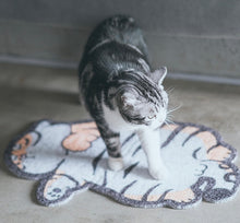 Load image into Gallery viewer, Tiger style cat litter mat, cute door mat, fun unique cat waste box mat supplies