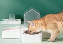 Load image into Gallery viewer, Cute cat feeding bowl, auto feeding station, automatic water dispenser and cat bowl set