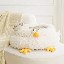 Load image into Gallery viewer, Chicken style winter warm bed for cat small dog and pet, unique cute fun winter four soft comfy season bedding supplies