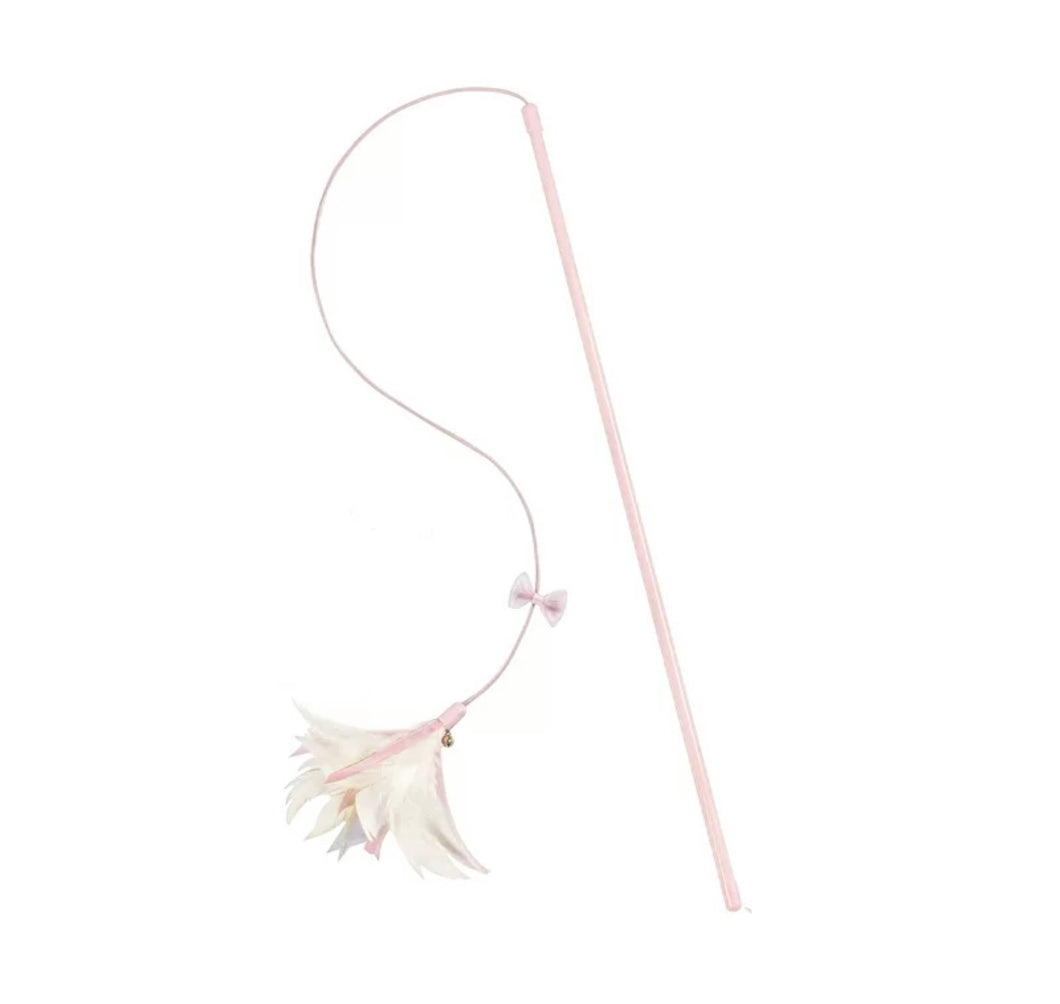 Pink feather cat teaser toy