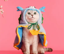 Load image into Gallery viewer, Funny dragon style winter warm cape for cat small dog and pets, cute fun Christmas Halloween costumes appearance clothes supplies
