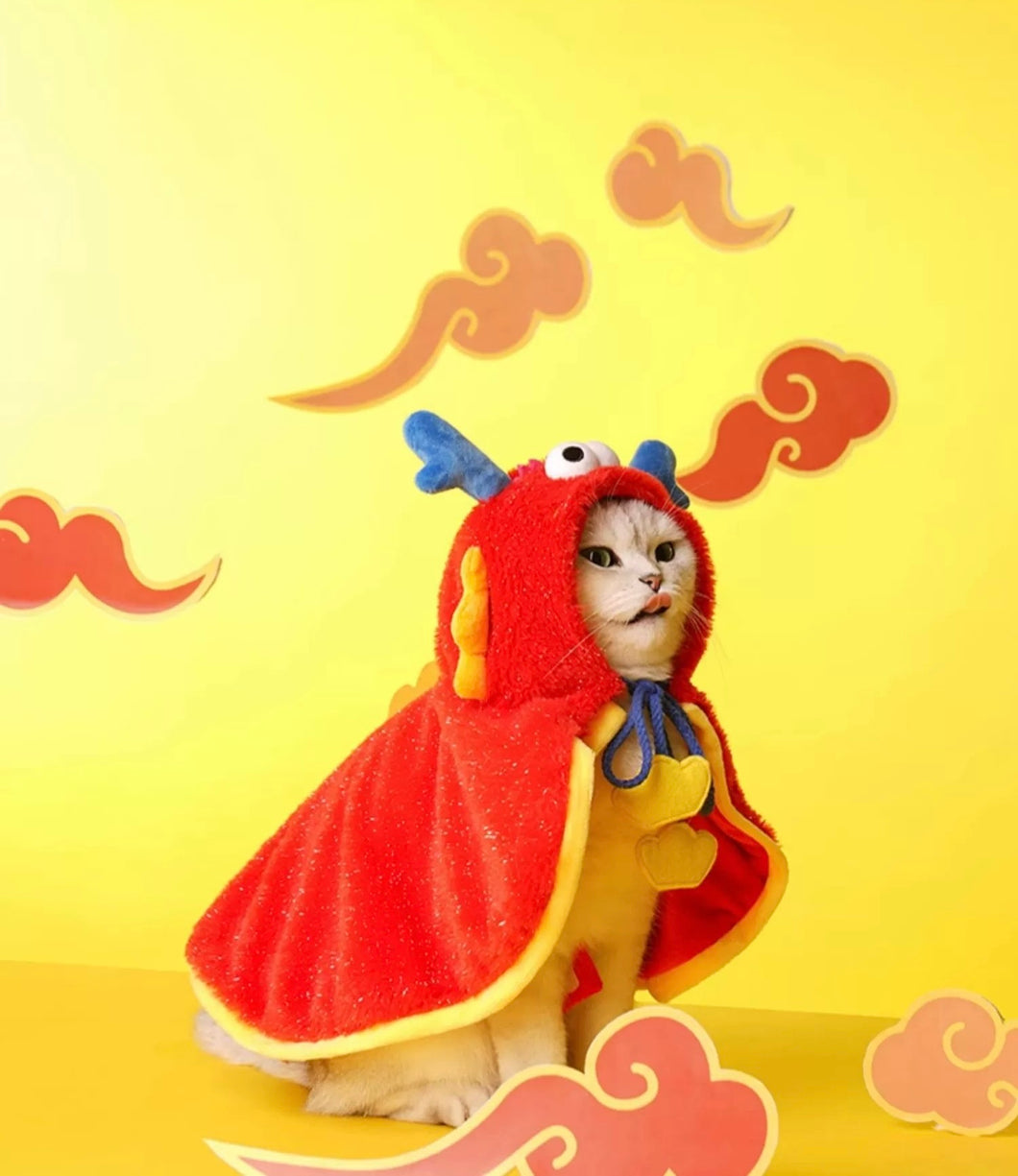 Funny Dragon Style Cape, Cut Fun Unique Cat Outfit Supplies Accessories, Winter Warm Clothing, Christmas Halloween costumes Cosplay