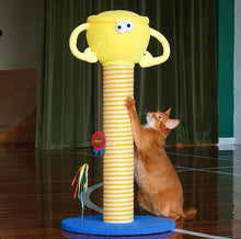 Load image into Gallery viewer, Trophy Style Cat Scratching Post, Scratcher Tower, cute fun and unique cat toys supplies accessories
